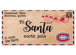 Montreal Canadiens To Santa 6x12 Sign