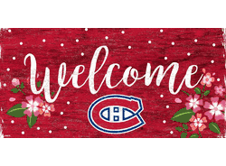 Montreal Canadiens Welcome Floral 6x12 Sign