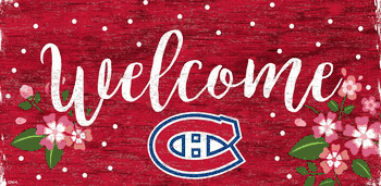 Montreal Canadiens Welcome Floral 6x12 Sign