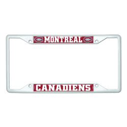 Montreal Canadiens White Metal License Plate Frame - 6.25"x12.25"