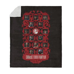 Mortal Kombat Choose Your Fighter Silk Touch Sherpa Throw Blanket 50x60 Inches
