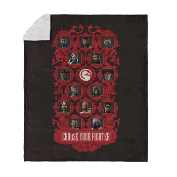 Mortal Kombat Choose Your Fighter Silk Touch Sherpa Throw Blanket 50x60 Inches