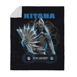 Mortal Kombat Kitana Learn Respect Silk Touch Sherpa Throw Blanket 50x60 Inches
