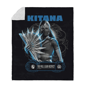Mortal Kombat Kitana Learn Respect Silk Touch Sherpa Throw Blanket 50x60 Inches