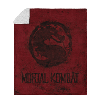Mortal Kombat Logo_ Red Silk Touch Sherpa Throw Blanket 50x60 Inches