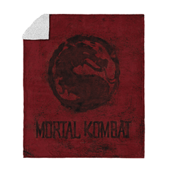 Mortal Kombat Logo_ Red Silk Touch Sherpa Throw Blanket 50x60 Inches