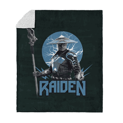 Mortal Kombat Raiden Silk Touch Sherpa Throw Blanket 50x60 Inches