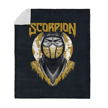 Mortal Kombat Scorpion Silk Touch Sherpa Throw Blanket 50x60 Inches