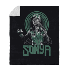 Mortal Kombat Sonya Silk Touch Sherpa Throw Blanket 50x60 Inches