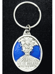 Mt. St. Helens Metal Key Chain with Enameled Details