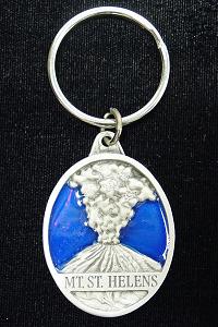 Mt. St. Helens Metal Key Chain with Enameled Details
