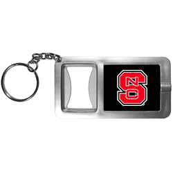 N. Carolina St. Wolfpack Flashlight Key Chain with Bottle Opener