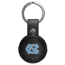 N. Carolina Tar Heels AirTag Compatible Leather Key Chain