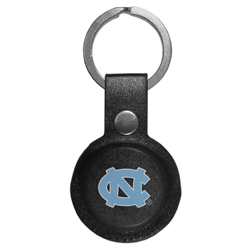 N. Carolina Tar Heels AirTag Compatible Leather Key Chain
