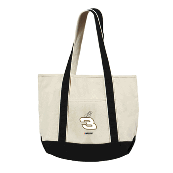NASCAR Austin Dillon Number Black Canvas Tote with Colored Strap