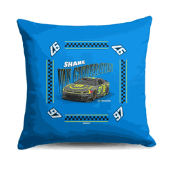NASCAR Shane Van Gisbergen Whimsical Checks Throw Pillow 18�18 inches
