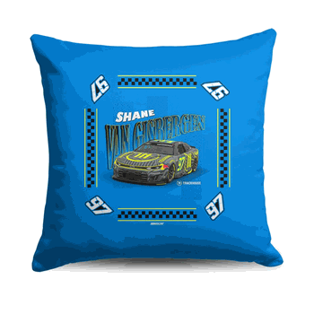 NASCAR Shane Van Gisbergen Whimsical Checks Throw Pillow 18�18 inches