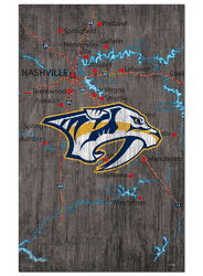 Nashville Predators 11x19 City Map Sign