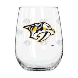 Nashville Predators 16oz Satin Etch Curved Beverage Glass