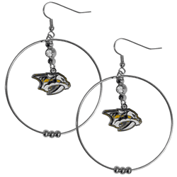 Nashville Predators 2 Inch Hoop Earrings