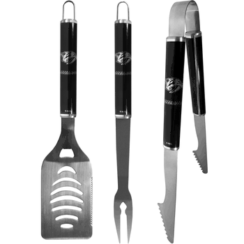 Nashville Predators 3 pc Steel BBQ Set in Black