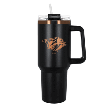 Nashville Predators 40oz Black and Copper Colossus Travel Mug with Straw