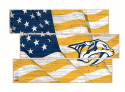 Nashville Predators American Flag 3 Plank