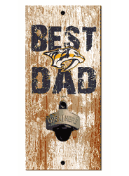 Nashville Predators Best Dad Bottle Opener   Wood Sign