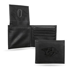 Nashville Predators Black Laser Engraved Bill-fold Wallet
