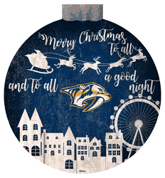 Nashville Predators Christmas Village 12in Wall Art