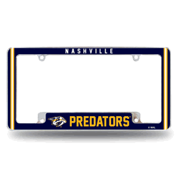 Nashville Predators Classic 12" x 6" Chrome All Over Automotive License Plate Frame