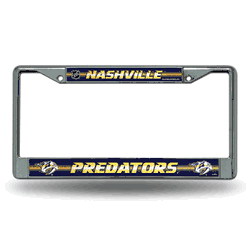 Nashville Predators Classic 12" x 6" Silver Bling Chrome Car/Truck/SUV Auto Accessory