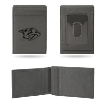 Nashville Predators Gray Laser Engraved Front Pocket Wallet