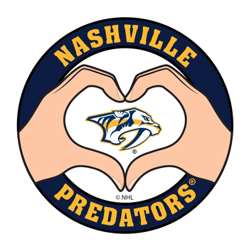 Nashville Predators Heart Hands Decal