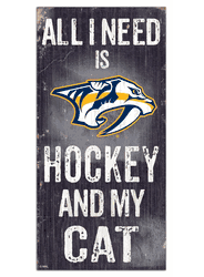 Nashville Predators Hockey and My Cat 6x12 Sign