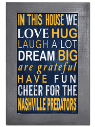 Nashville Predators In This House 11x19 Sign