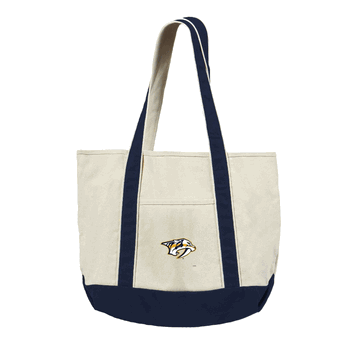 Nashville Predators NHL Canvas Tote with Colored Strap
