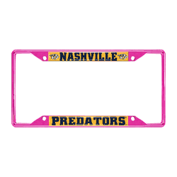 Nashville Predators Pink Metal License Plate Frame - 6.25"x12.25"
