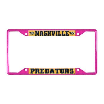 Nashville Predators Pink Metal License Plate Frame - 6.25