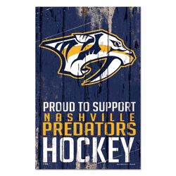 Nashville Predators Sign 11x17 Wood Proud to Support Design