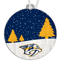Nashville Predators Snow Scene Ornament