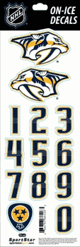 Nashville Predators Sportstar Officially Licensed Authentic Center Ice NHL Hockey Helmet Decal Kit