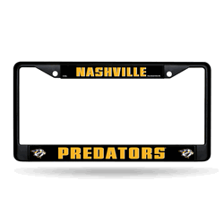 Nashville Predators Standard Black Chrome Frame with Plastic Inserts 12" x 6" Car/Truck Auto Accessory