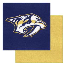 Nashville Predators Team Carpet Tiles - 45 Sq Ft. Logo on Blue