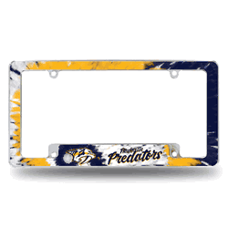 Nashville Predators Tie Dye 12" x 6" Chrome All Over Automotive License Plate Frame for Car/Truck/SUV