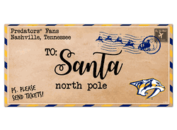 Nashville Predators To Santa 6x12 Sign