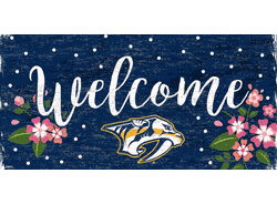 Nashville Predators Welcome Floral 6x12 Sign