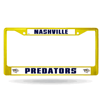 Nashville Predators Yellow Colored Chrome Frame