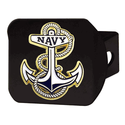 Naval Acdemy Black Metal Hitch Cover - 3D Color Emblem