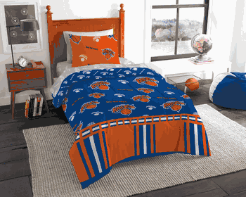 NBA New York Knicks Rotary Twin Bed In a Bag Set